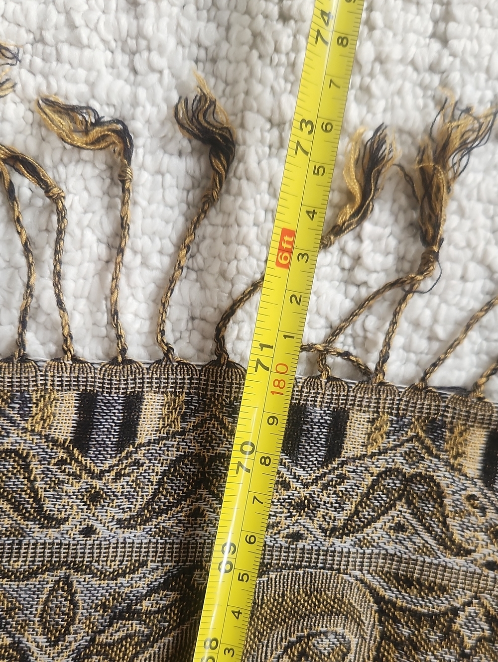 Gold and Brown Cashmere Scarf - Picture 5 of 5